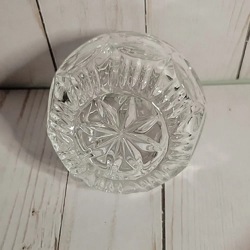 Vintage Small Candy Dish Apothecary Jar Clear Heavy Matching Lid